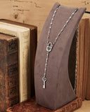 Collana stile rosario in acciaio - Lucchetto e Chiave cuore