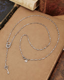 Collana stile rosario in acciaio - Lucchetto e Chiave cuore