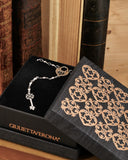 Collana stile rosario in acciaio - Lucchetto cuore e Chiave fiore gotico