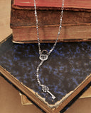 Collana stile rosario in acciaio - Lucchetto e Chiave fiore gotico