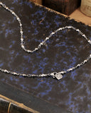 Collana stile rosario in acciaio - Cuore e lucchetto