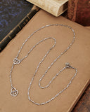 Collana stile rosario in acciaio - Cuore e lucchetto cuore traforato