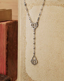 Collana stile rosario in acciaio - Cuore e lucchetto cuore traforato