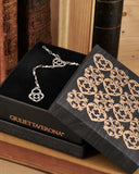 Collana stile rosario in acciaio - Cuore e lucchetto cuore traforato