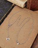 Collana stile rosario in acciaio - Cuore e lucchetto cuore