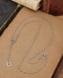 Collana stile rosario in acciaio - Cuore e lucchetto