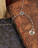 Collana stile rosario in acciaio - Fiore gotico e lucchetto cuore