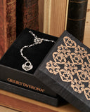 Collana stile rosario in acciaio - Fiore gotico e lucchetto cuore