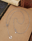 Collana stile rosario in acciaio - Rosone e lucchetto cuore