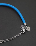 Bracciale componibile blu in acciaio - Cuore