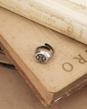 Anello sigillo in argento - Fiore gotico moderno