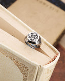 Anello sigillo in argento - Fiore gotico moderno