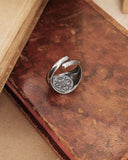Anello sigillo in argento - Fiore gotico moderno