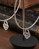 Orecchini cerchio grande diamantato in acciaio - Lucchetto cuore traforato