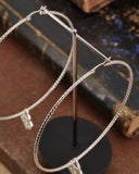 Orecchini cerchio grande diamantato in acciaio - Lucchetto cuore traforato