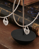 Orecchini cerchio grande diamantato in acciaio - Lucchetto cuore