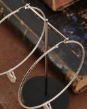 Orecchini cerchio grande diamantato in acciaio - Lucchetto cuore