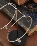 Orecchini cerchio grande diamantato in acciaio - Cuore