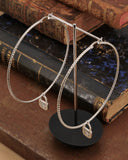 Orecchini cerchio grande diamantato in acciaio - Lucchetto