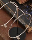 Orecchini cerchio grande diamantato in acciaio - Rosone