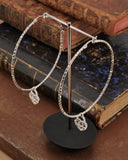 Orecchini cerchio medio diamantato in acciaio - Lucchetto cuore traforato