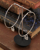 Orecchini cerchio medio diamantato in acciaio - Lucchetto