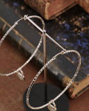 Orecchini cerchio medio diamantato in acciaio - Lucchetto