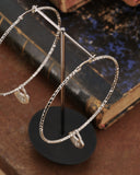 Orecchini cerchio medio diamantato in acciaio - Lucchetto cuore