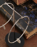 Orecchini cerchio medio diamantato in acciaio - Fiore gotico