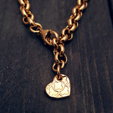 Collana in bronzo "oro" - Chiave cuore