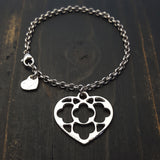 Bracciale Charm "Cuore Giulietta" placcatura Rodio