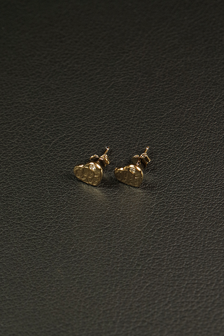Orecchini in bronzo a lobo micro "Brillantino Swaroski Incastonato" - Oro giallo