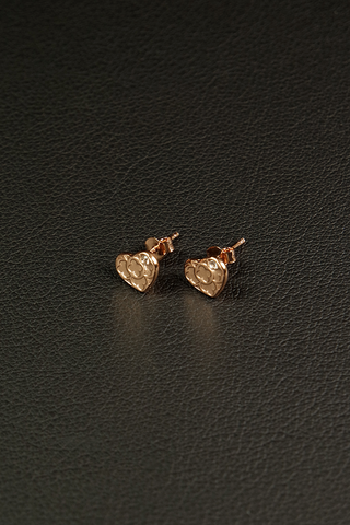 Orecchini in bronzo a lobo micro "Brillantino Swaroski Incastonato" - Oro Rosa