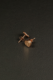 Orecchini in bronzo a lobo micro "Brillantino Swaroski Incastonato" - Oro Rosa