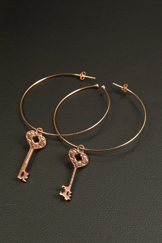 Orecchini in bronzo a cerchio - Oro rosa