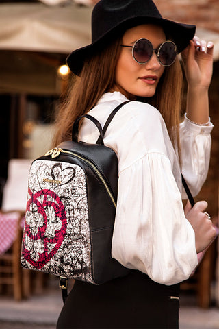 Zaino con stampa Little Black Bunny Avena da Women | Stella McCartney IT Zaino con stampa Little Black Bunny Avena da Women | Stella McCartney IT